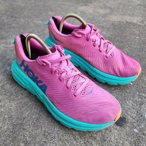 Hoka Women's Pink and Teal Athletic Shoes